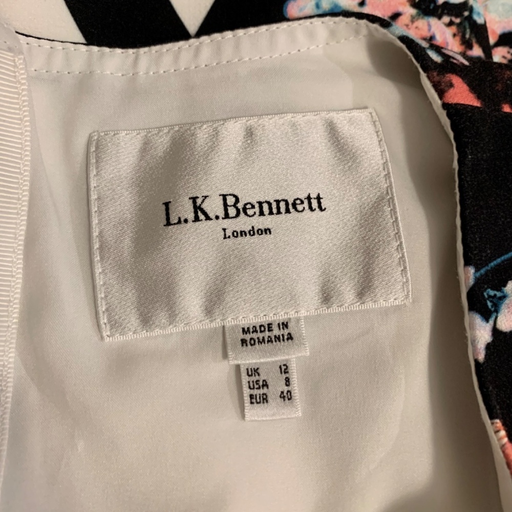 L.K. Bennet Crystal Floral Sheath Dress Short Sleeves 8 - Picture 6 of 10